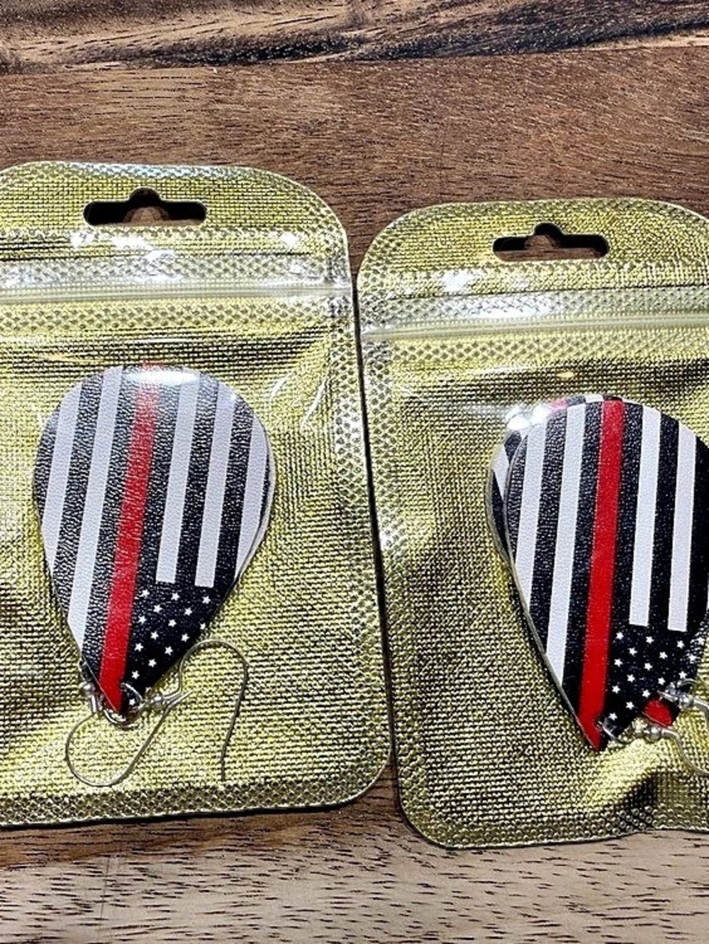 Striped flag Black & Red earrings